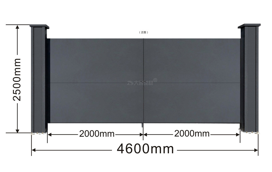 工地烤漆雙開(kāi)門(mén)圍擋立柱款 鋼結(jié)構(gòu)大門(mén)-可定制